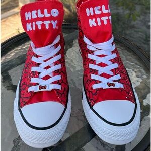 Hello kitty red unisex converse chuck taylor all star hi woman size 9/ men 7 New
